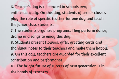 10 lines on Teacher's day