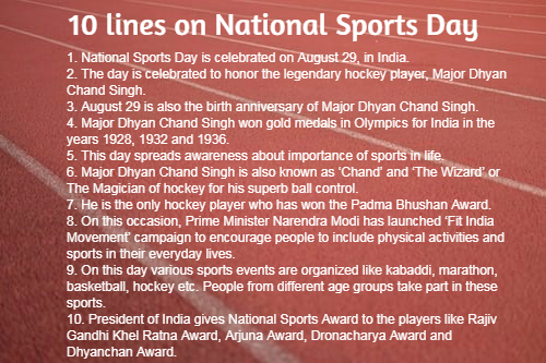 10 lines on National Sports Day