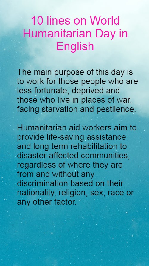 10-lines-on-world-humanitarian-day-in-English