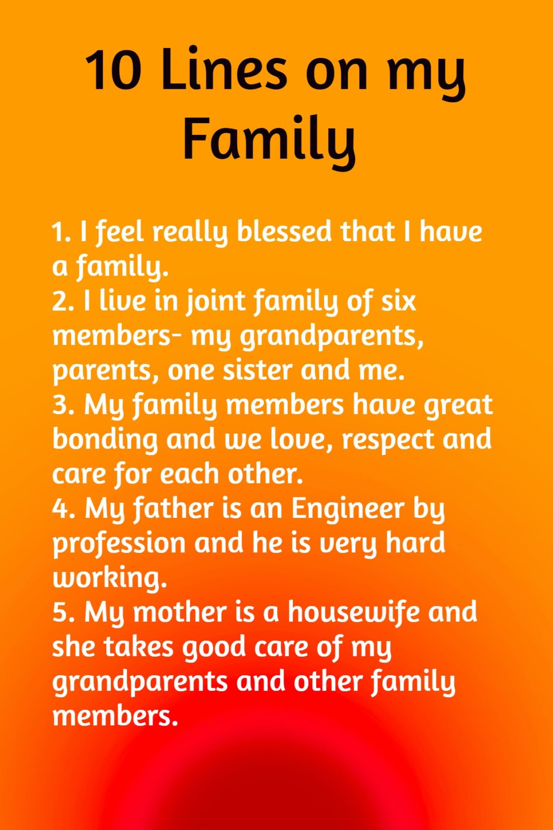 short speech about family for class 2