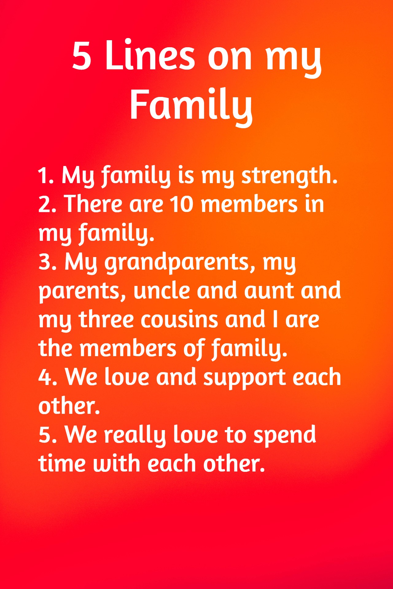 write essay on ideal family