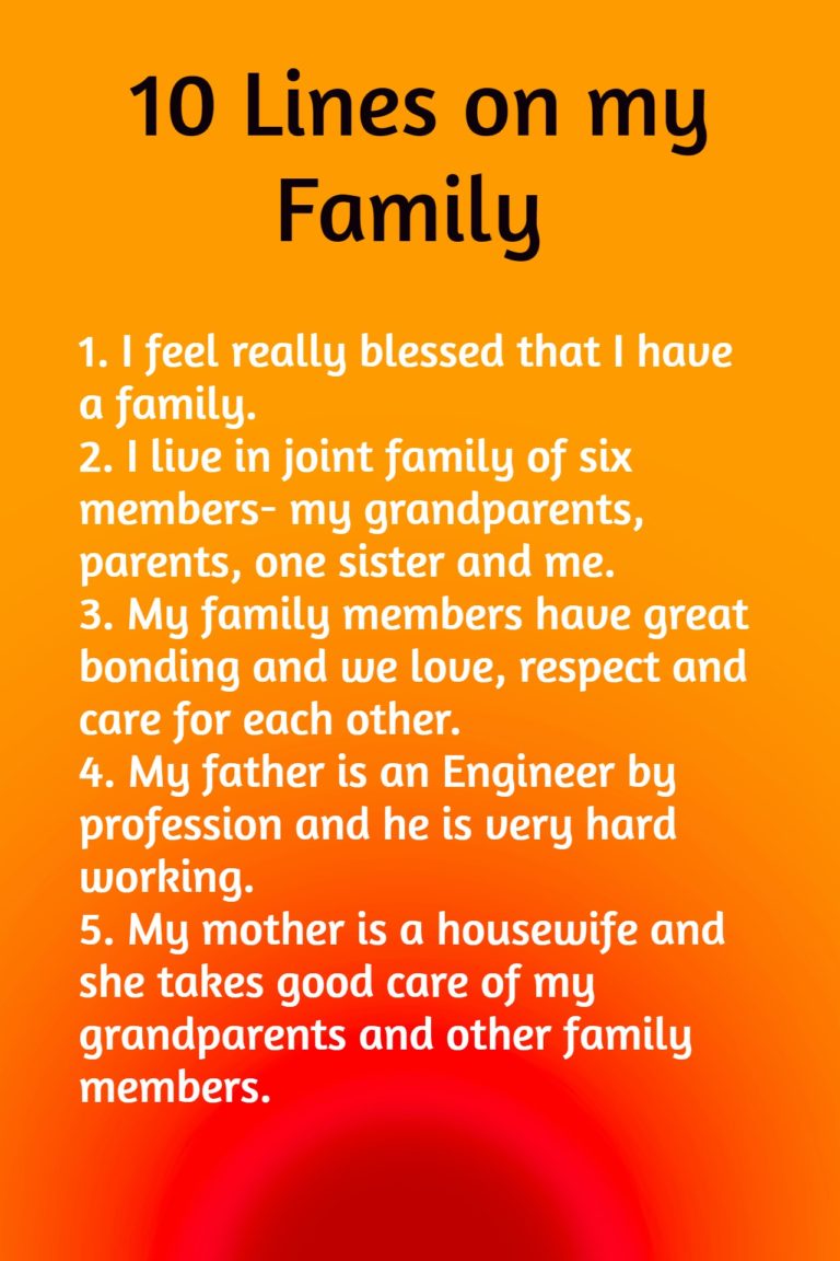 speech on family 10 lines