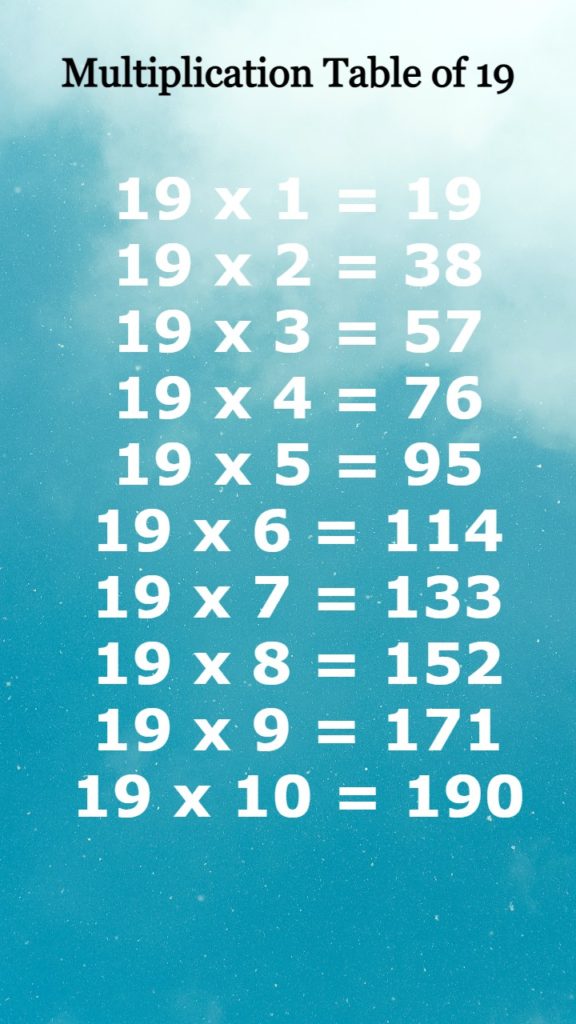 Multiplication-Table-of-19